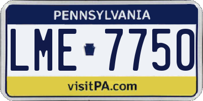 PA license plate LME7750