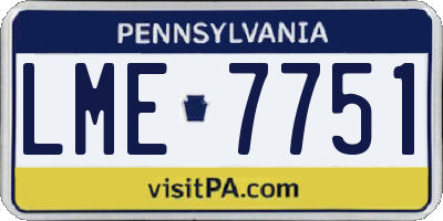 PA license plate LME7751