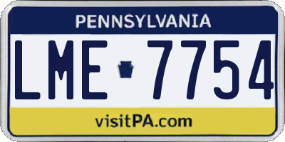PA license plate LME7754