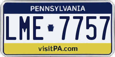 PA license plate LME7757