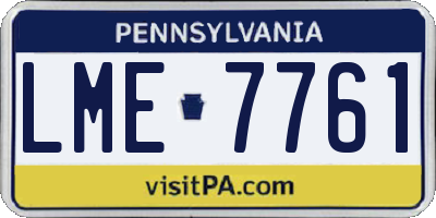 PA license plate LME7761
