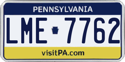PA license plate LME7762
