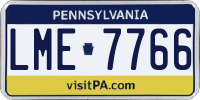 PA license plate LME7766