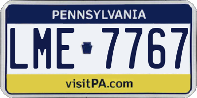 PA license plate LME7767