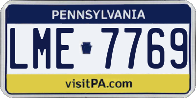 PA license plate LME7769