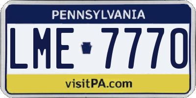 PA license plate LME7770