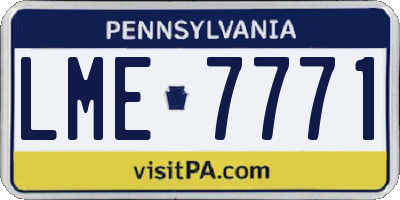 PA license plate LME7771