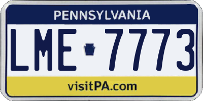 PA license plate LME7773