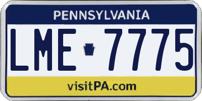 PA license plate LME7775