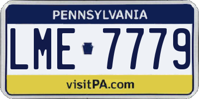 PA license plate LME7779