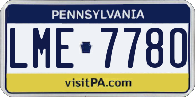 PA license plate LME7780