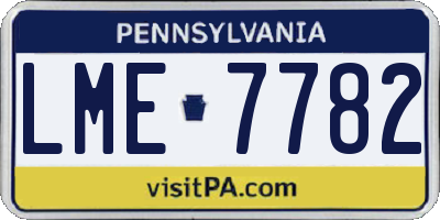 PA license plate LME7782