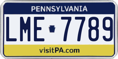 PA license plate LME7789