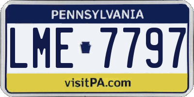 PA license plate LME7797