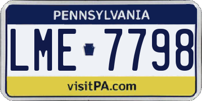 PA license plate LME7798