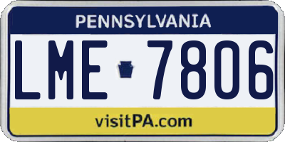 PA license plate LME7806