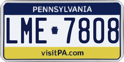 PA license plate LME7808