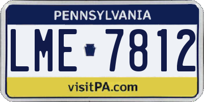 PA license plate LME7812