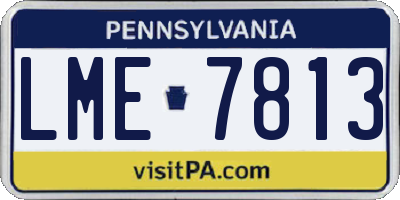 PA license plate LME7813