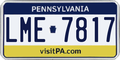 PA license plate LME7817