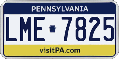 PA license plate LME7825
