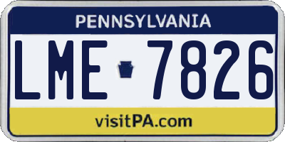 PA license plate LME7826