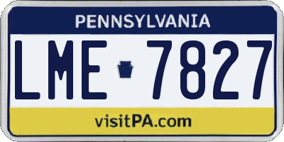 PA license plate LME7827