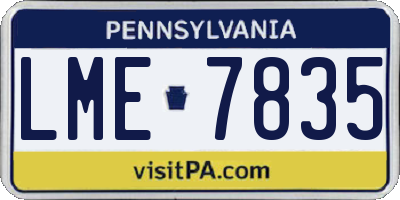 PA license plate LME7835