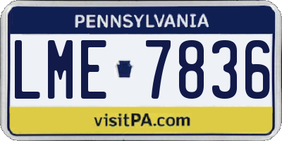 PA license plate LME7836