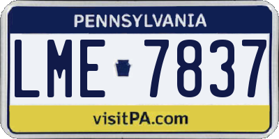 PA license plate LME7837