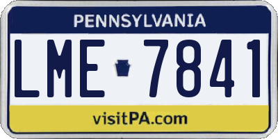 PA license plate LME7841