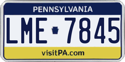 PA license plate LME7845