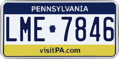 PA license plate LME7846