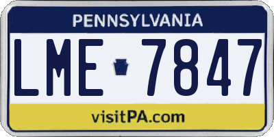 PA license plate LME7847