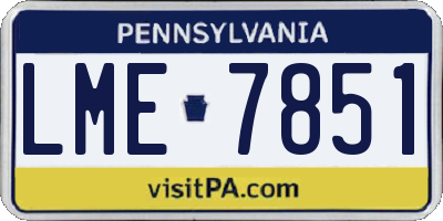 PA license plate LME7851