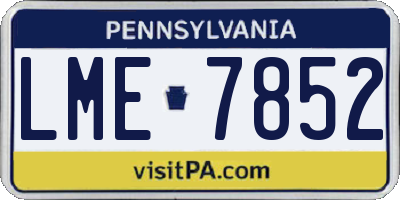 PA license plate LME7852