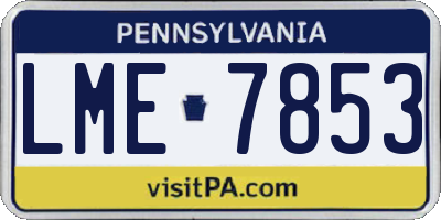 PA license plate LME7853