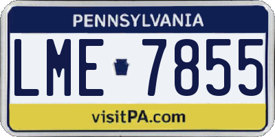 PA license plate LME7855