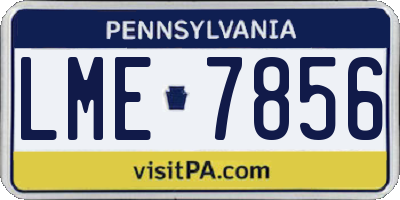 PA license plate LME7856