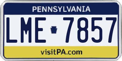 PA license plate LME7857