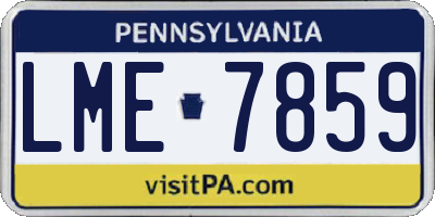 PA license plate LME7859
