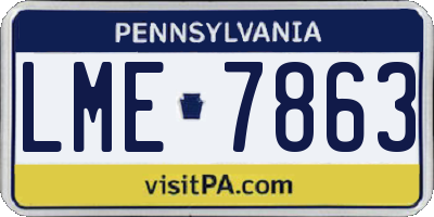PA license plate LME7863