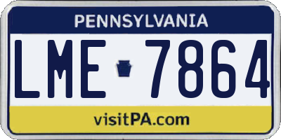 PA license plate LME7864