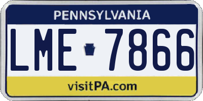 PA license plate LME7866