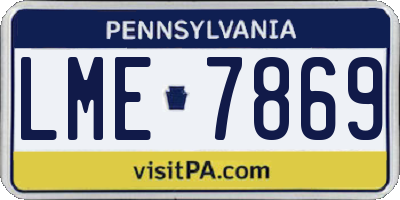 PA license plate LME7869