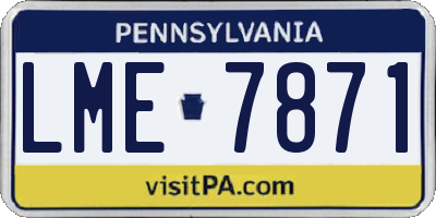 PA license plate LME7871