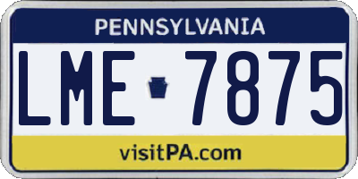PA license plate LME7875