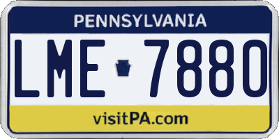 PA license plate LME7880