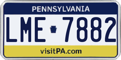 PA license plate LME7882
