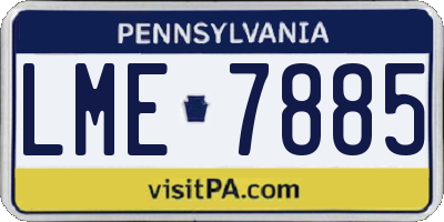 PA license plate LME7885